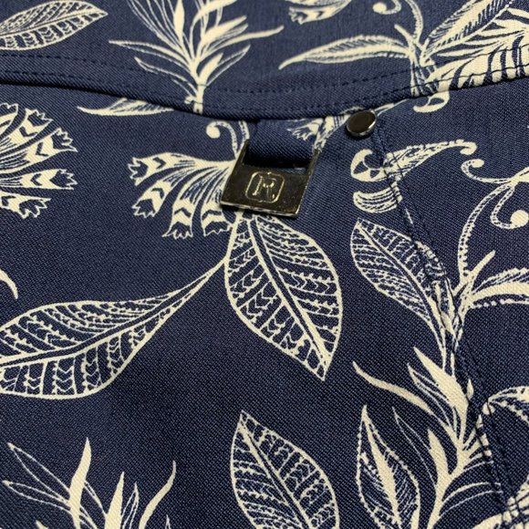 RAFAELLA Comfort Capris Pullon Blue White Floral 6 - Picture 6 of 7